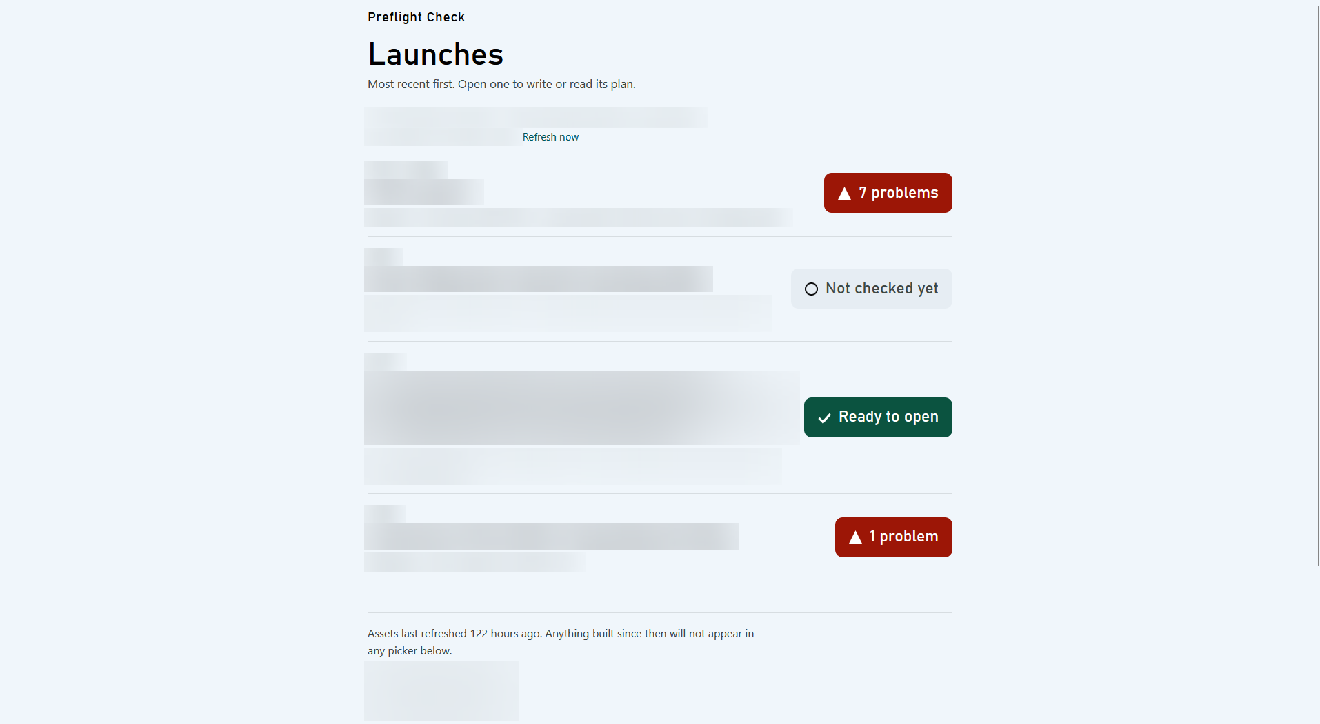 Preflight — the report of issues found on a run