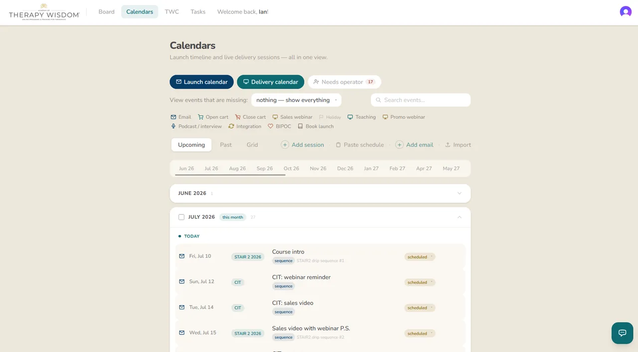 ATW Project Hub — the video editing pipeline board